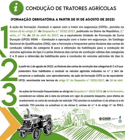 Condu&ccedil;&atilde;o Tratores Agr&iacute;colas - Forma&ccedil;&atilde;o Obrigat&oacute;ria